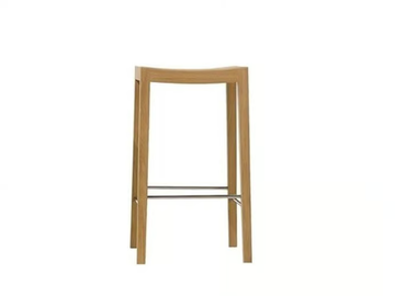RDL BQ7299 - Oak stool with footrest by Andreu World - view 2
